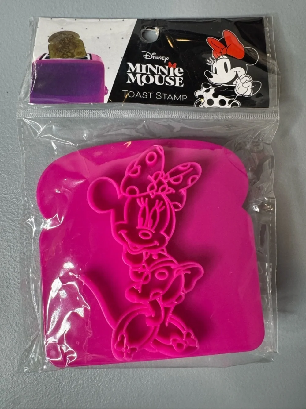 Disney Minnie Mouse Bright Pink Toast Stamp bright pink breakfast toast